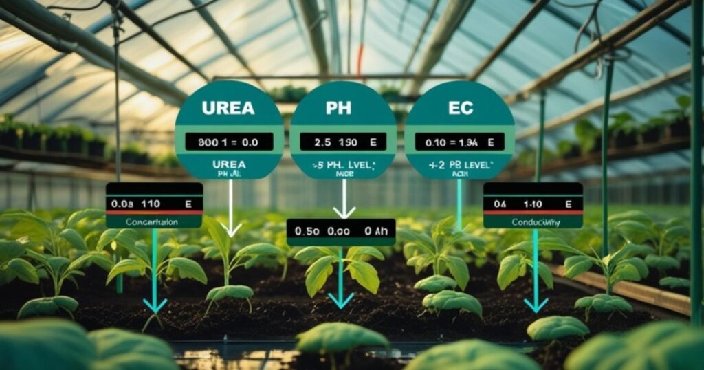 Tác động của urê tới pH - EC và rủi ro trong mô hình nhà kính