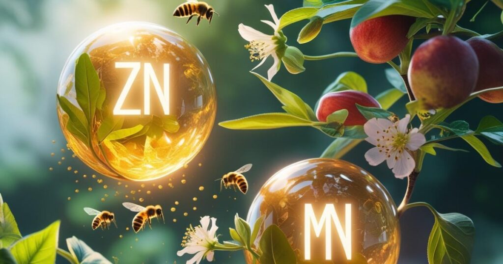 Zn - Mn chelate Vi lượng hoạt hóa enzyme cho thụ tinh và phát triển trái non